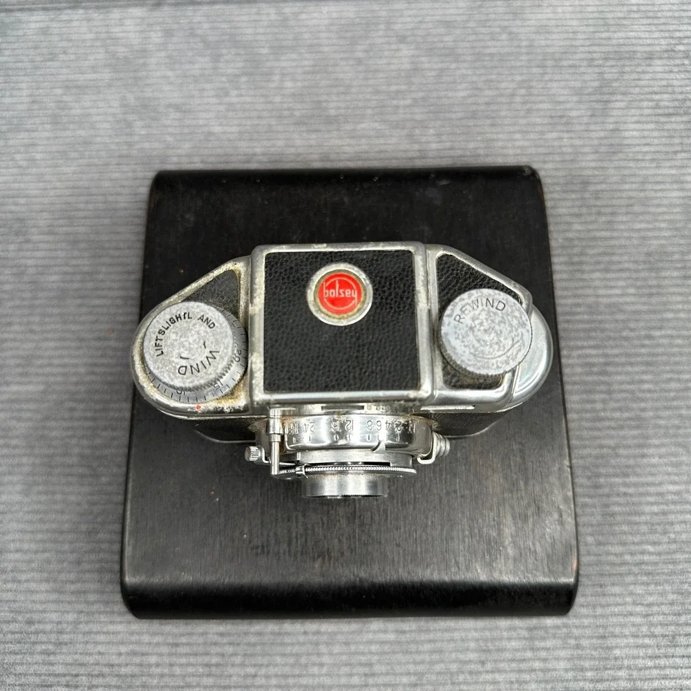 Vintage Bolsey B22 Set-O-Matic 35mm Camera with Leather Case Wollensak 44mm Lens